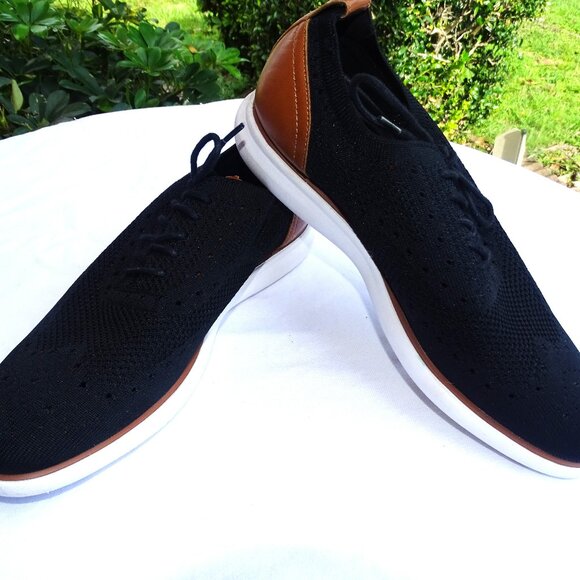 G.H. Bass & Co. Men\'s 10.5 Kole Knit Casual Dress Wingtip BLACK 713211X41A
